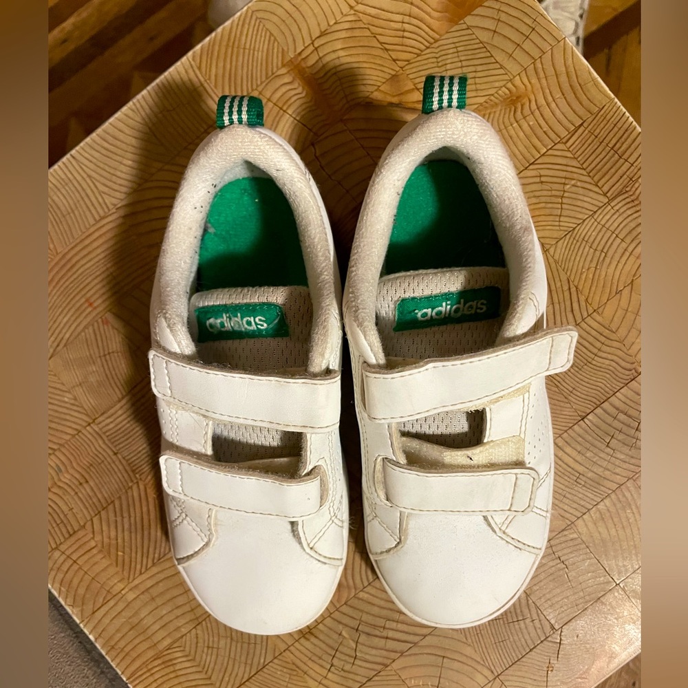 Adidas Stan Smith White Green Leather Sneakers Size 10